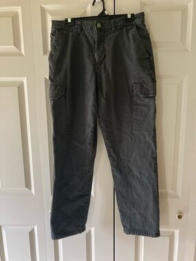 North Face 32w men’s gray flannel lined cargo pants work wear outdoors